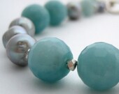 dream bracelet - amazonite, pearl, and sterling silver bracelet