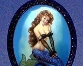 Sexy Classic Mermaid Pinup Necklace Handmade DIY Metal Black Pendant CUTE 18 inches