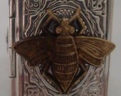 Victorian Steampunk Book of the Insect Rectangle Locket Ring