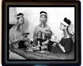 Long Necked Burmese Circus Freak Sideshow Act playing cards Cigarette Case or ID Holder or Business Card Case Wallet or MP3 Holder