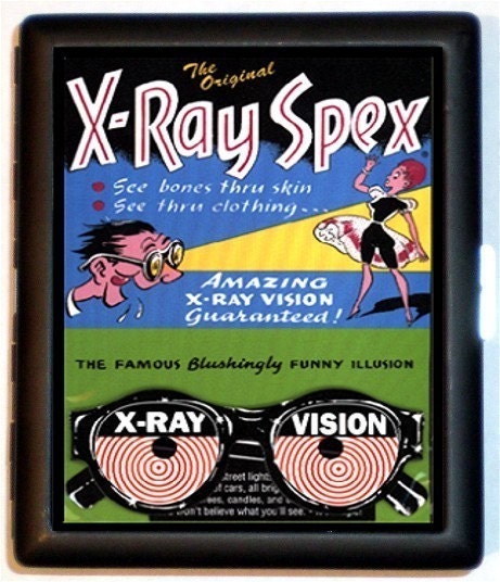 X-Ray Glasses Vintage Retro Kitsch Cigarette Case or ID card Wallet