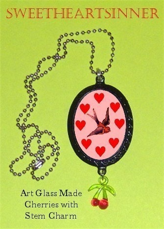 Sparrow and Hearts Pink Tattoo Retro Vintage Styling Cute Rockabilly Sailor Jerry LIKE but not