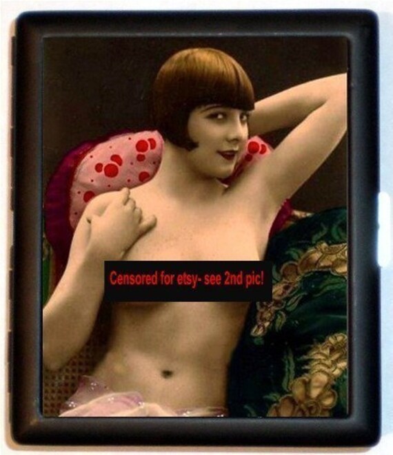 Flapper Nude Jazz Age Roaring 20s Pinup Cigarette ID Case Business Card Holder Wallet