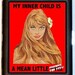 My Inner Child is a Mean Little Screw Profane Attitude Pulp Pinup campy Kitsch Cigarette Id Case Business Card Holder Wallet