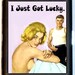 I Just Got Lucky Pulp DIY Id or Cigarette Case Humor Rockabilly Pinup Business Card Holder