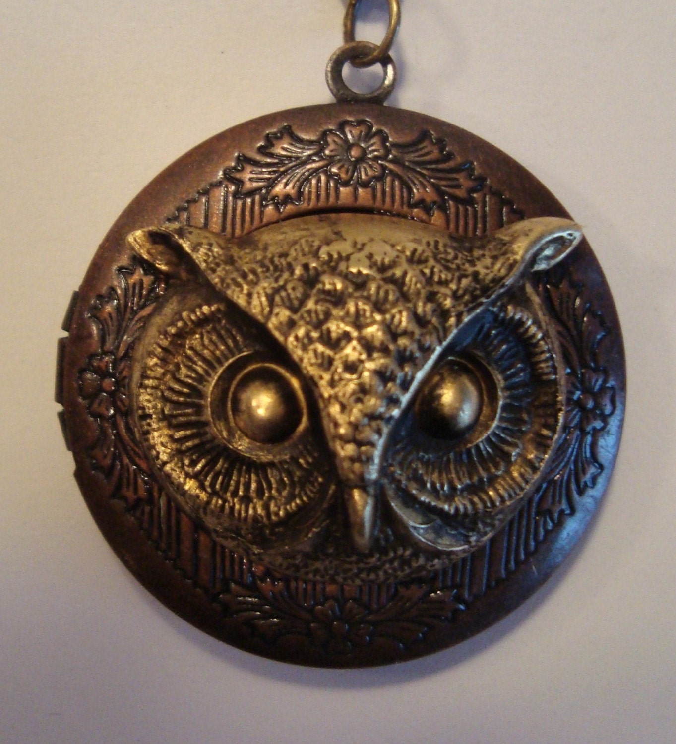 Victorian Steampunk THE ELEGANT OWL Locket Necklace