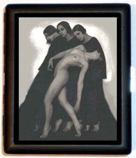 Art Deco Three Graces High art Photography Cigarette Case or ID Wallet or Business Card Holder