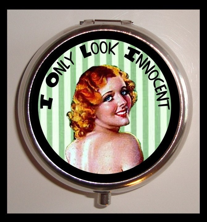 I Only Look Innocent Sweetheartsinner Pill Box Pill Case Holder for Vitamins Drugs