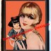 Flapper With Geisha Doll Cigarette ID Case Business Card Holder Wallet pinup Pin Up Roaring 20s Jazz Age