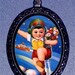 Japanese Robot Space Boy Rocket Age Kitsch J-Pop Handcrafted Handcasted Metal Pendant Handpainted Black with silvertone ballchain necklace
