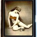 Art Nouveau Woman with Human Skull Esoteric Risque Oddity Victorian Medical Black Metal Cigarette of ID card or Wallet