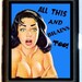 All This and Brains TOO Sexy Pinup Humor Black Metal Cigarette or ID or Business or ID Case or MP3 and earbuds holder Wallet
