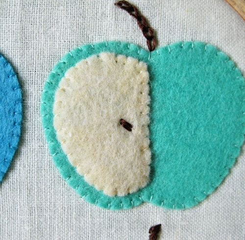Blue green apples wall hanging