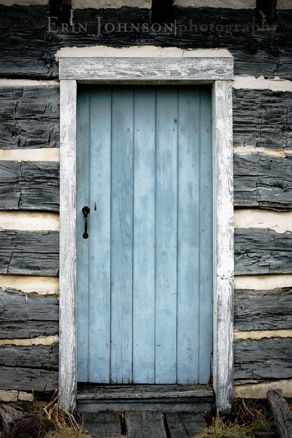 rustic photography blue decor wood cabin decor door photograph rectangle shape wall art home decor The Blue Door 8x12