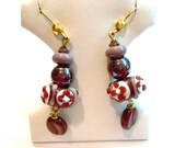 Fudge Lampwork and Coffee Bean Glass Earrings