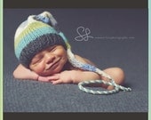 Newborn Hat Baby PHoTO PRoP Long Tail Wide Stripe FCN Stocking Cap boy girl unisex PRECiOus Grey Aqua Ivory Celery Pick Colors Knit 2 Order