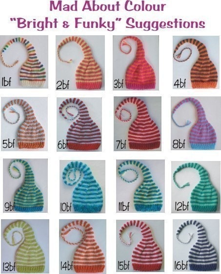 SALE 1 Newborn Boy Girl Baby Hat Photo PROP Long Tail Munchkin Stocking Cap Knit to order Pink Orange Lime Aqua Unigender Stripe Pick Any C