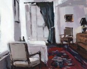 Art Interior Print Home Dining Wine Table 9x12 on 11x14 - Table for One by David Lloyd