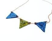 Leather Party Bunting Triangle Necklace