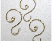 Small Gold Ornament Hooks Hangers, set of 12