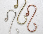MId Size  1 1/2 inch Holiday Tree Ornament Hooks Silver, Gold, or Copper