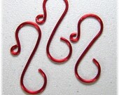 MId Size  1 1/2 inch Christmas Red Holiday Tree Ornament Hooks