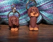 Longhaired Dachshund Stitch Markers  (set of 4)