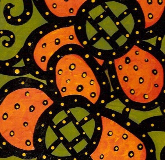 Original Flower Painting Orange Flowers M Collins Free US Shipping WWAO