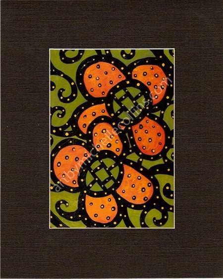 Original Flower Painting Orange Flowers M Collins Free US Shipping WWAO