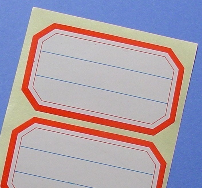 40 stickers with red border / report labels
