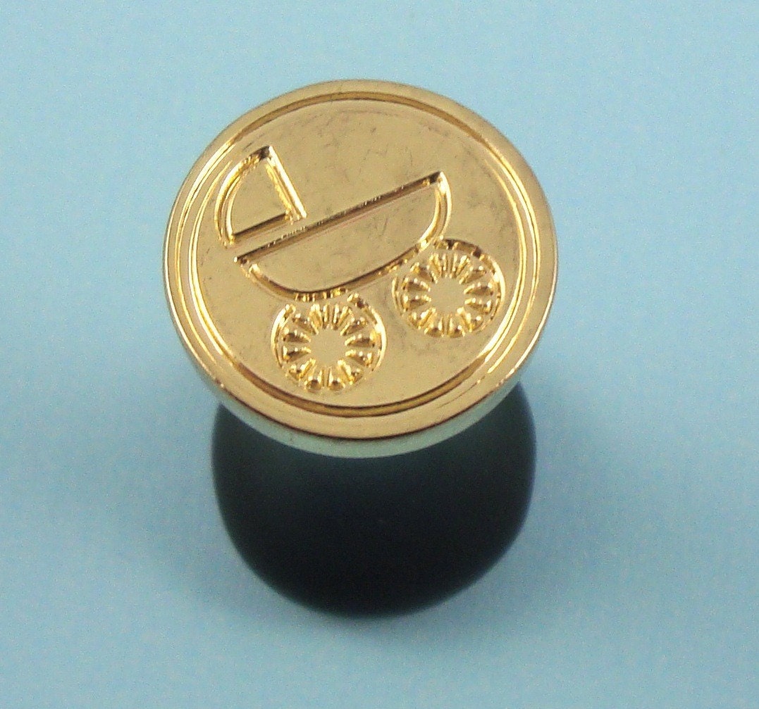 wax seal stamp / baby carriage pram / metal emboss . LIMITED stock