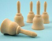 18 bells . rubber stamp handle . solid unfinished wood turnings . doll miniature