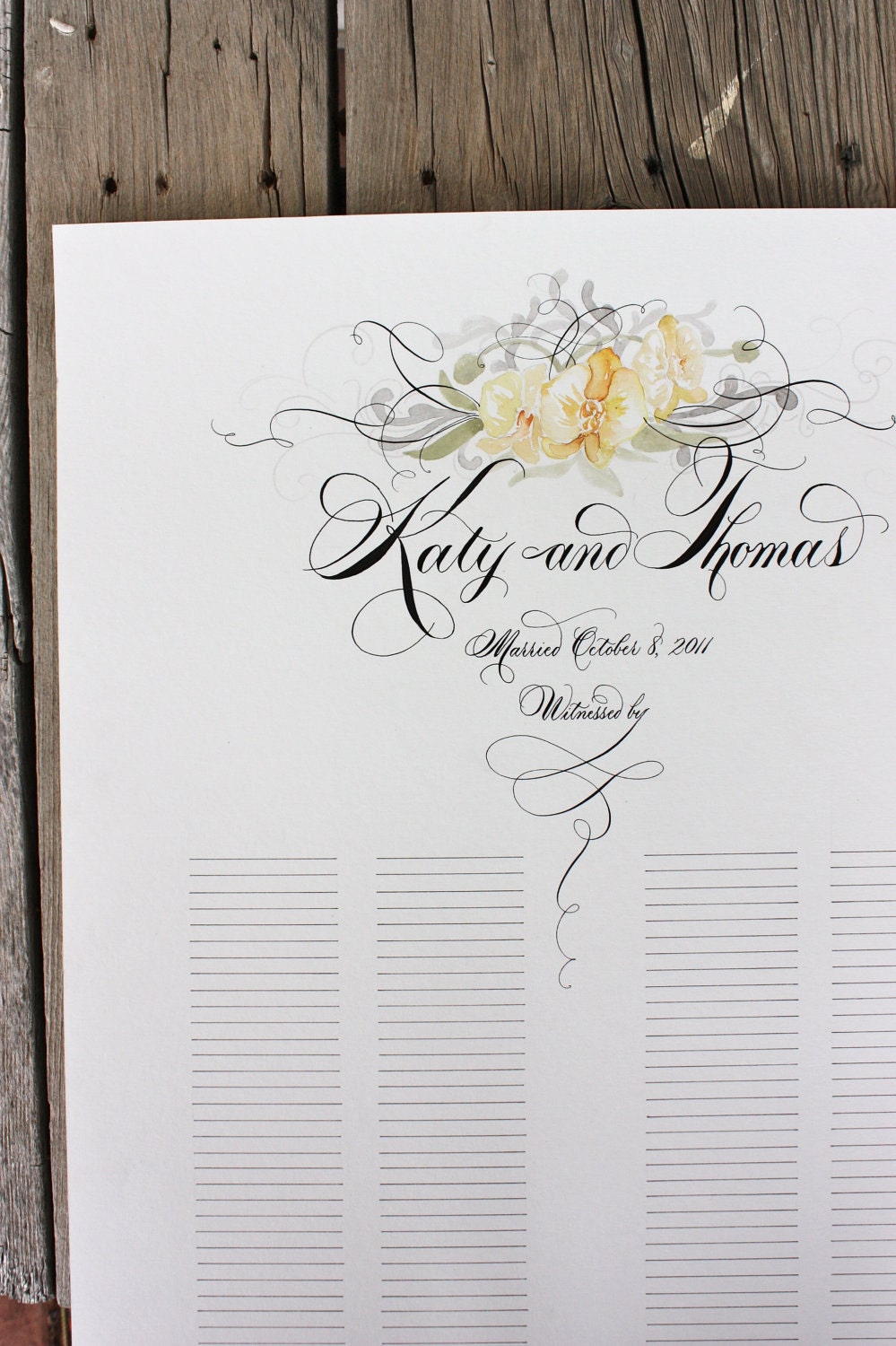 Custom Wedding Guest Sign-In Scroll - as seen in BRIDES