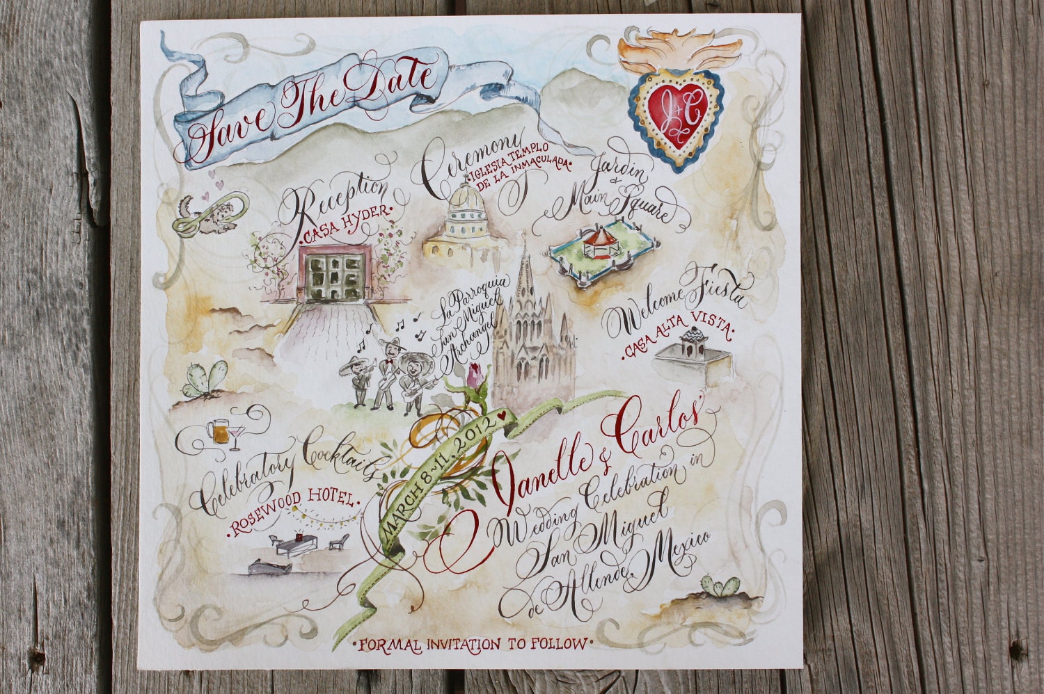 Custom Illustrated Wedding Map
