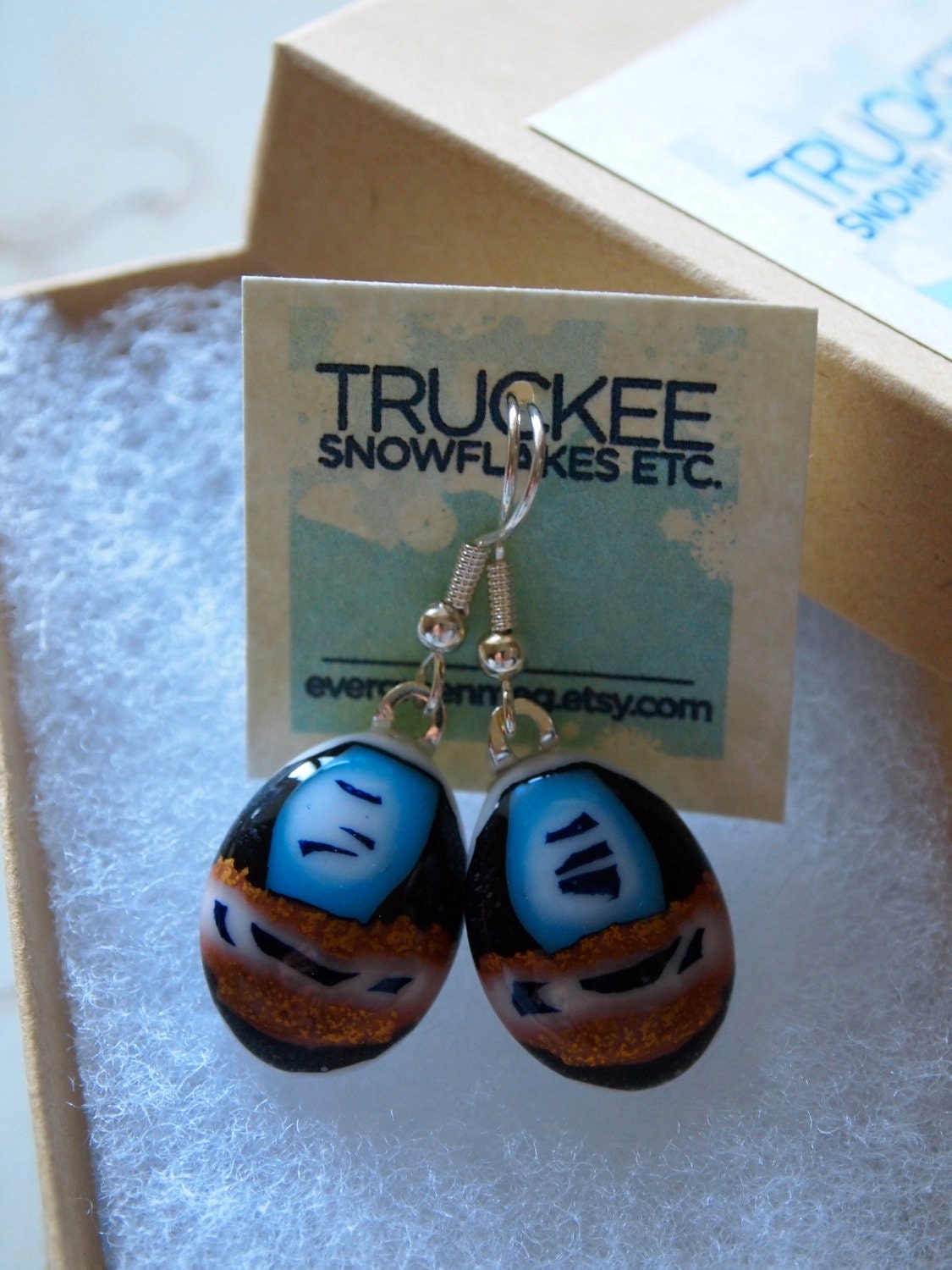 Tribal Zen: Fine fused glass dangle earrings