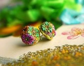 spring rain garden - retro sparkley bauble earrings