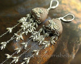 the temple bells - long romantic earrings - made to order