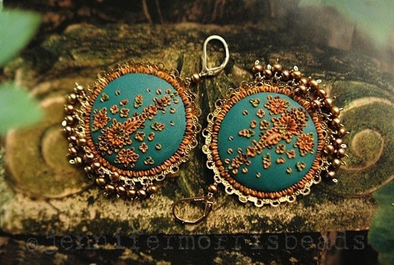 by the teal green sea - little india gypsy earrings - made to order