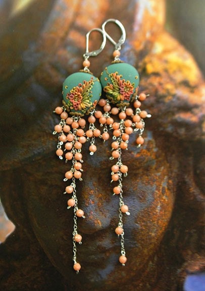 dreaming in the butterfly garden - long fluttery earrings