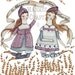 Folk girl art print, "The Sheaves"