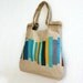 teal stripes basic tote