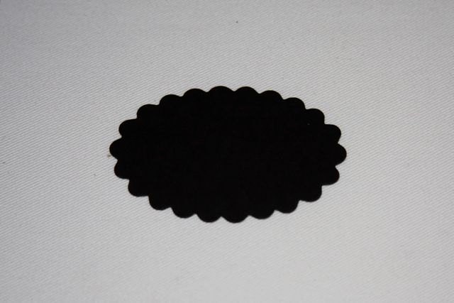 Set of 5 Chalkboard Tag Sticker Labels, Scalloped Oval 3"