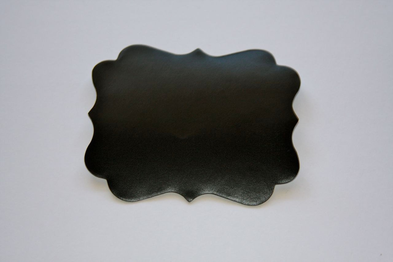 Set of 5 - Chalkboard Tag Sticker Labels, Antique Rectangle, approx 3"