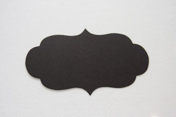 Set of 10 Chalkboard Tag Sticker Labels, Antique Rectangle 4"
