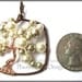 Bubble Tree - Square Tree of Life Pendant in Brown and Copper Wire Wrapped With Glass Pearls