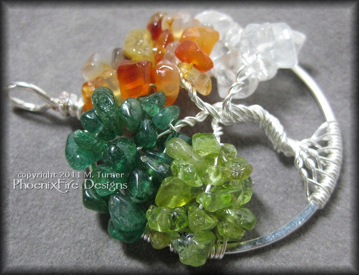 Wheel Of The Year, A Four Seasons Tree of Life Pendant (Spring Summer Autumn Winter) Pagan Witch Wiccan Seasonal Earth Nature