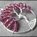 Tree of Life Pendant Rhodolite Garnet  in Sterling Silver Wire Wrapped January Baby Birthstone Pink Raspberry Valentines Day Gift for Her