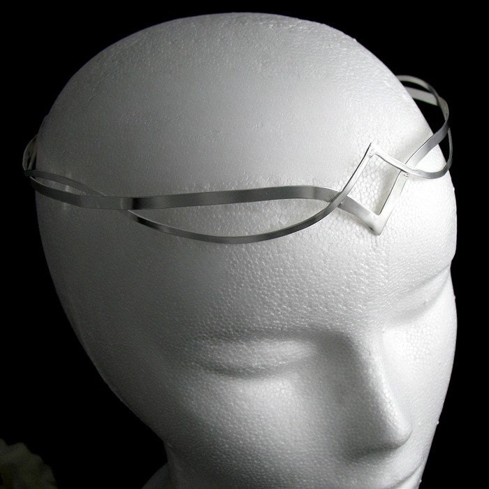Sterling Silver Unisex Wedding Circlet Headpiece, Men's Circlet, Handmade