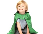 Initial Superhero Cape by Little Hero Capes - Grass Green and Black - Super Hero Initial Design