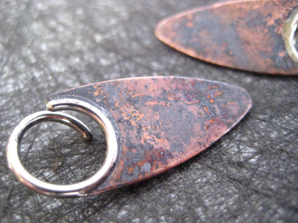 14g tapered copper blade earrings style 4